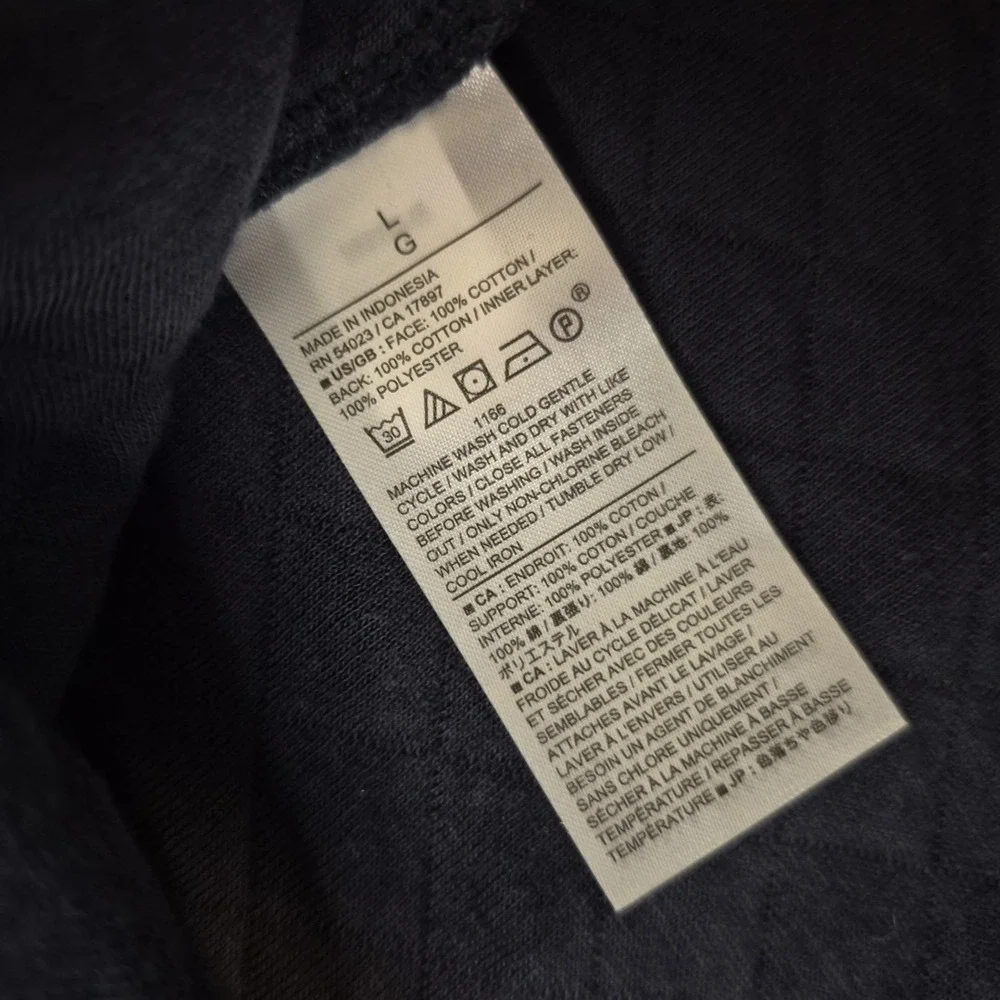 Banana Republic Pullover Mens Large Blue Quilted 1/4 Zip Sweater‎ Sweatshirt